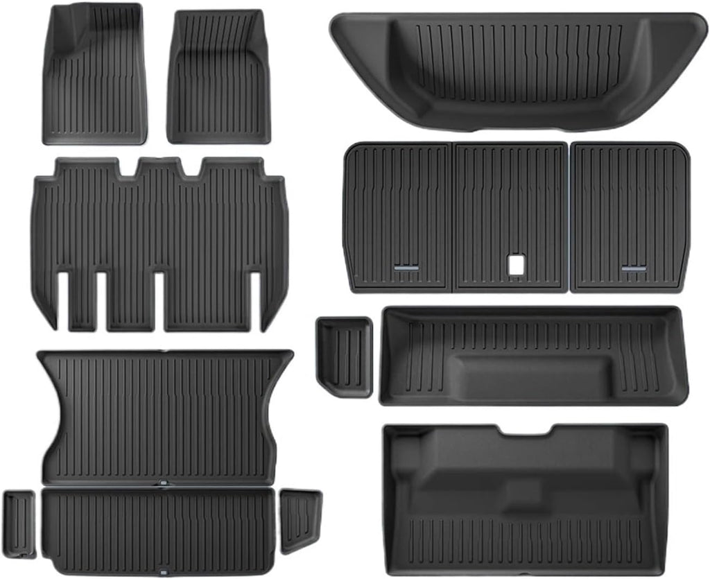 Compatible for Tesla Model X 2023 2024 TPE 3D Car Floor Mats Cargo Liner Trunk Pad Waterproof Protective Left Rudder(New 5MODELX6PCS)