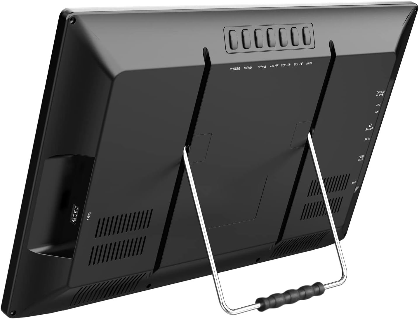 Naxa Electronics NT-1600 Portable 16-inch TV and Digital Multimedia Player with Built-in ATSC Tuner for Over-The-Air HD TV, USB Support, Rechargeable Lithium Battery, AC Power, and DC Car Cord, Black
