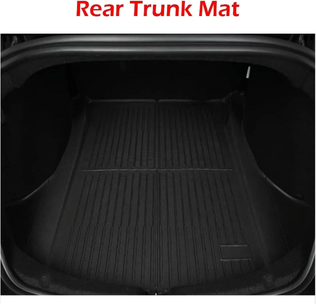 TPE Floor Mat Compatible with Tesla Model 3 Highland with Door Sill Protector Trunk Mats Front Rear Cargo Liner Compatible with Model 3 2025 2024(SNTM-3PCS)