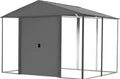 Arrow Shed 8' x 8' Ironwood Galvanized Steel Outdoor Shed Kit, Anthracite