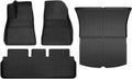 Compatible with Tesla Model 3 Model Y 2021-2024 XPE Floor Mats,All Weather Rubber Trunk Floor Mat Waterproof Non-Slip Cargo Liner(4pcs M3 2024)