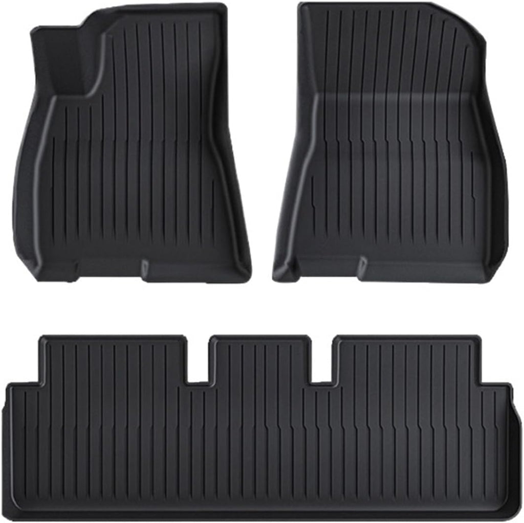 NovaAcc 2025 2024 Floor Mats Cargo Liners Compatible with Tesla Model Y 3 Highland 5-Seat All Weather TPE Cargo Trunk Mats Accessories(3 2025 Floor mat)