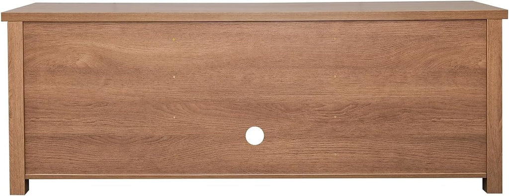 Flash Furniture Sheffield TV Stand for up to 80' TVs - Modern Walnut Finish & Full Glass Doors - 65' Engineered Wood Frame - 3 Height Adjustable Shelves
