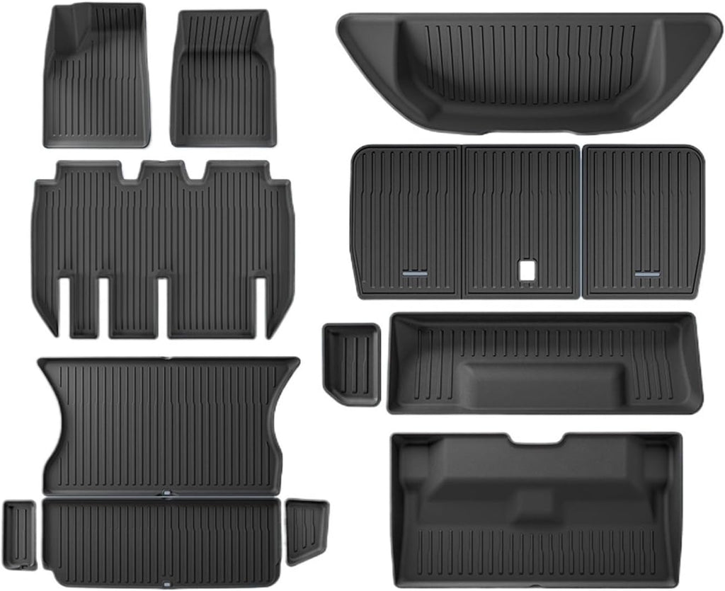 for Tesla Model X 2023 2024 TPE 3D Car Floor Mats Cargo Liner Trunk Pad Waterproof Protective Left Rudder(5MODELX6PCS)