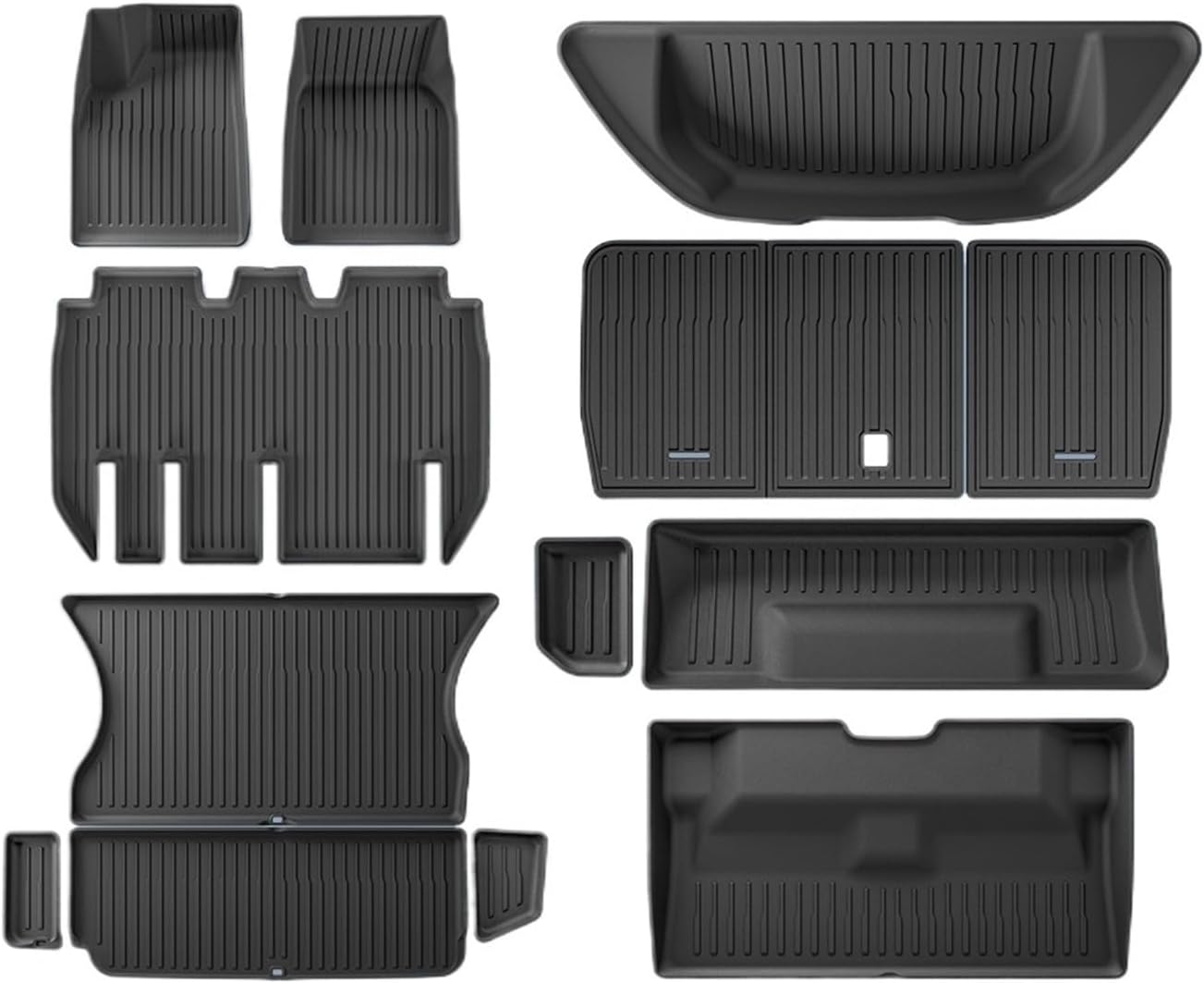 for Tesla Model X 2023 2024 TPE 3D Car Floor Mats Cargo Liner Trunk Pad Waterproof Protective Left Rudder(5MODELX6PCS)