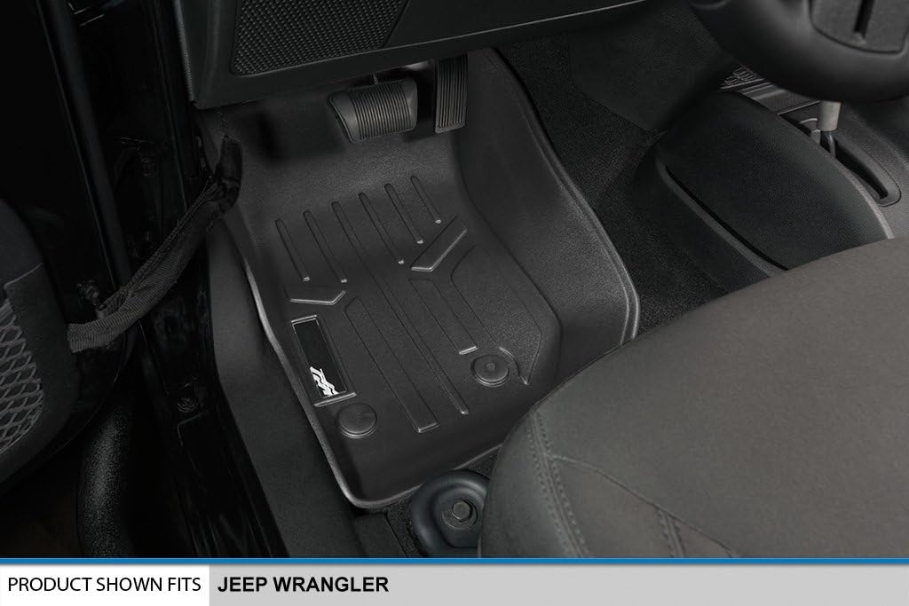 SMARTLINER Custom Fit Floor Mats 1st and 2nd Row Liner Set for 2014-2014 Jeep Wrangler