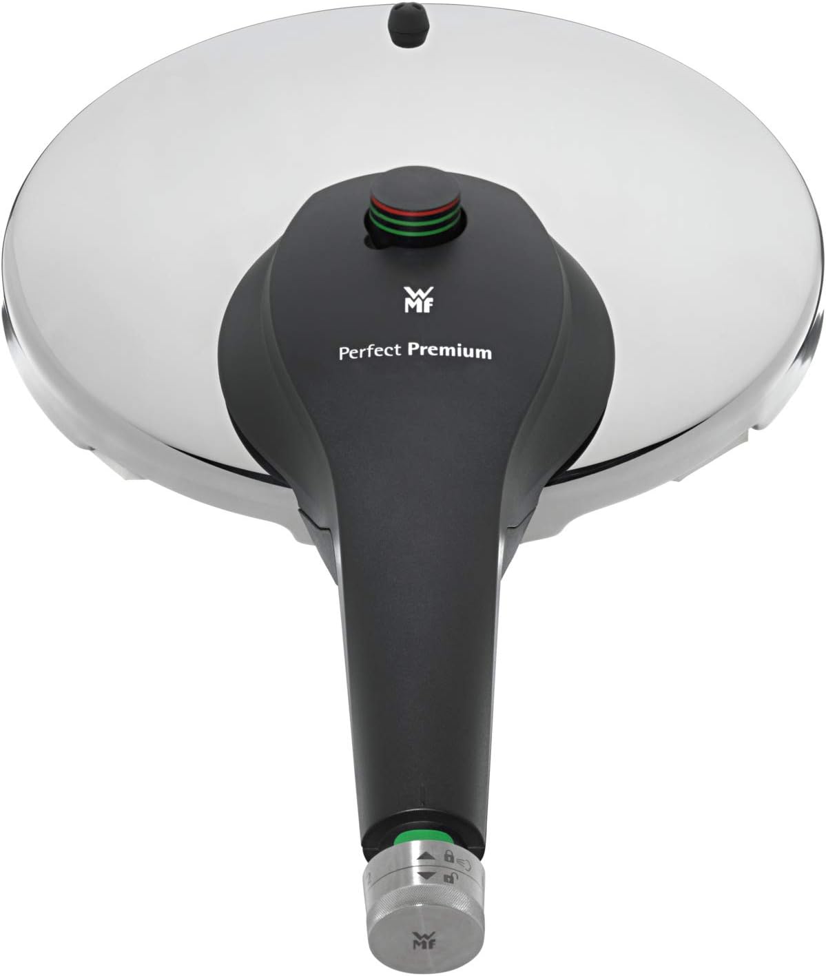 WMF Perfect Pressure Cooker 8.5 L Premium Polished Stainless Steel 2 Cooking Levels All-in-One Rotary Knob, Dishwasher Safe, Diameter 22 cm Suitable for Induction, Stainless Steel, Silver