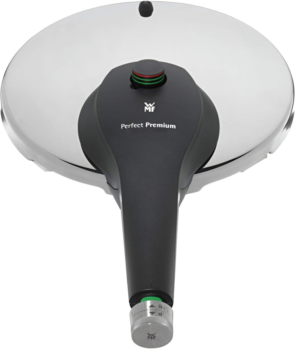 WMF Perfect Premium Pressure Cooker 3.0 litres Polished Stainless Steel 2 Cooking Levels All-in-One Rotary Knob, Dishwasher Safe, Diameter 22 cm Suitable for Induction, Stainless Steel, Silver