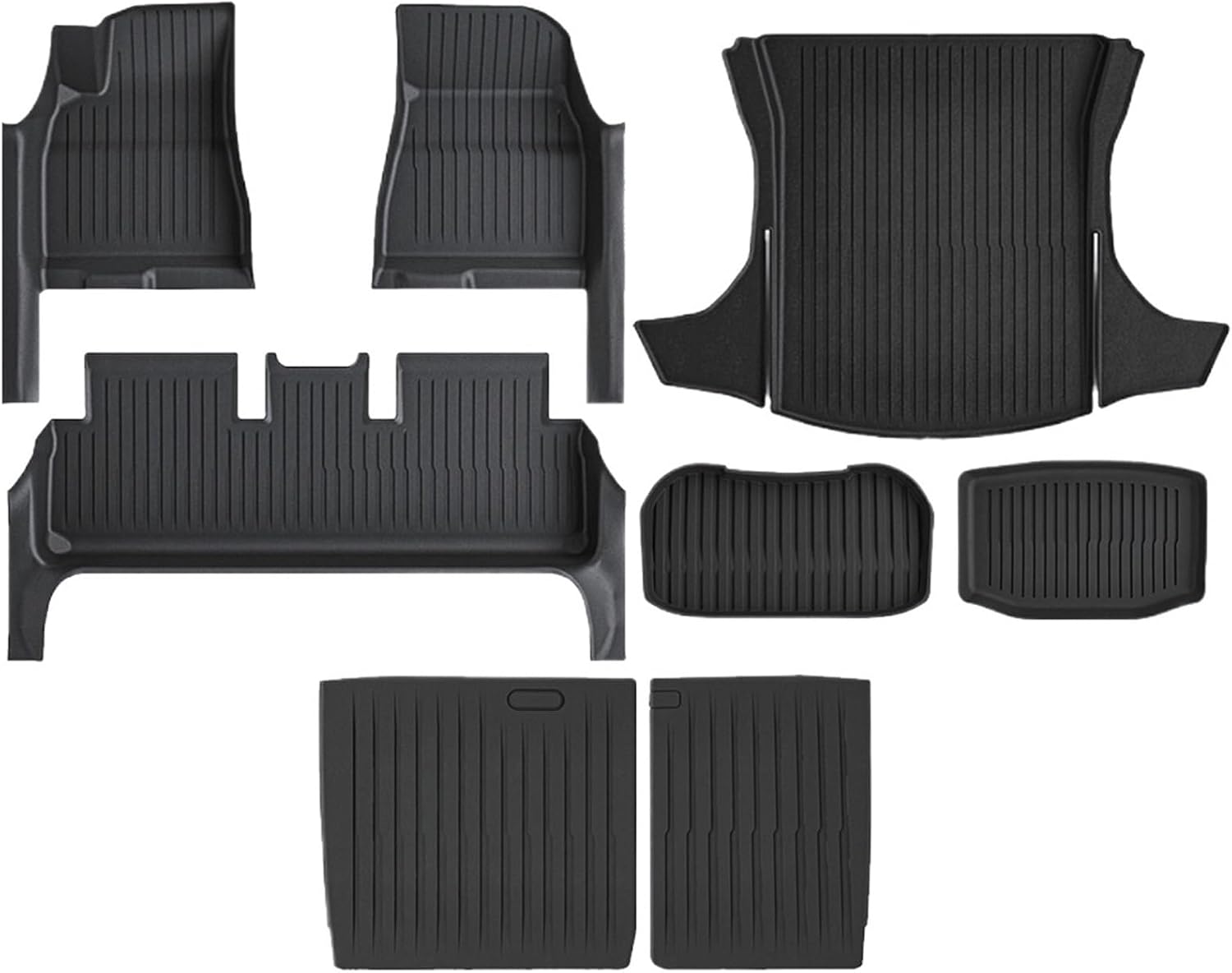 TPE Floor Mat with Door Sill Protector Compatible for Tesla Model 3 Highland 2025 2024 Floor Trunk Mats Cargo Liner(SNFM-8PCS)