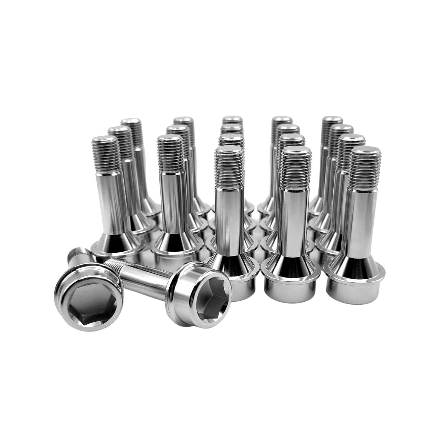 RISON Titanium Wheel Lug Bolts M14x1.5x52mm Lug Bolts Aerospace Grade 6AL4V Lightweight and Durability Lug Bolt Car Accessories for Ferrari Pack of 20pcs (Original, M14X1.5X52mm)