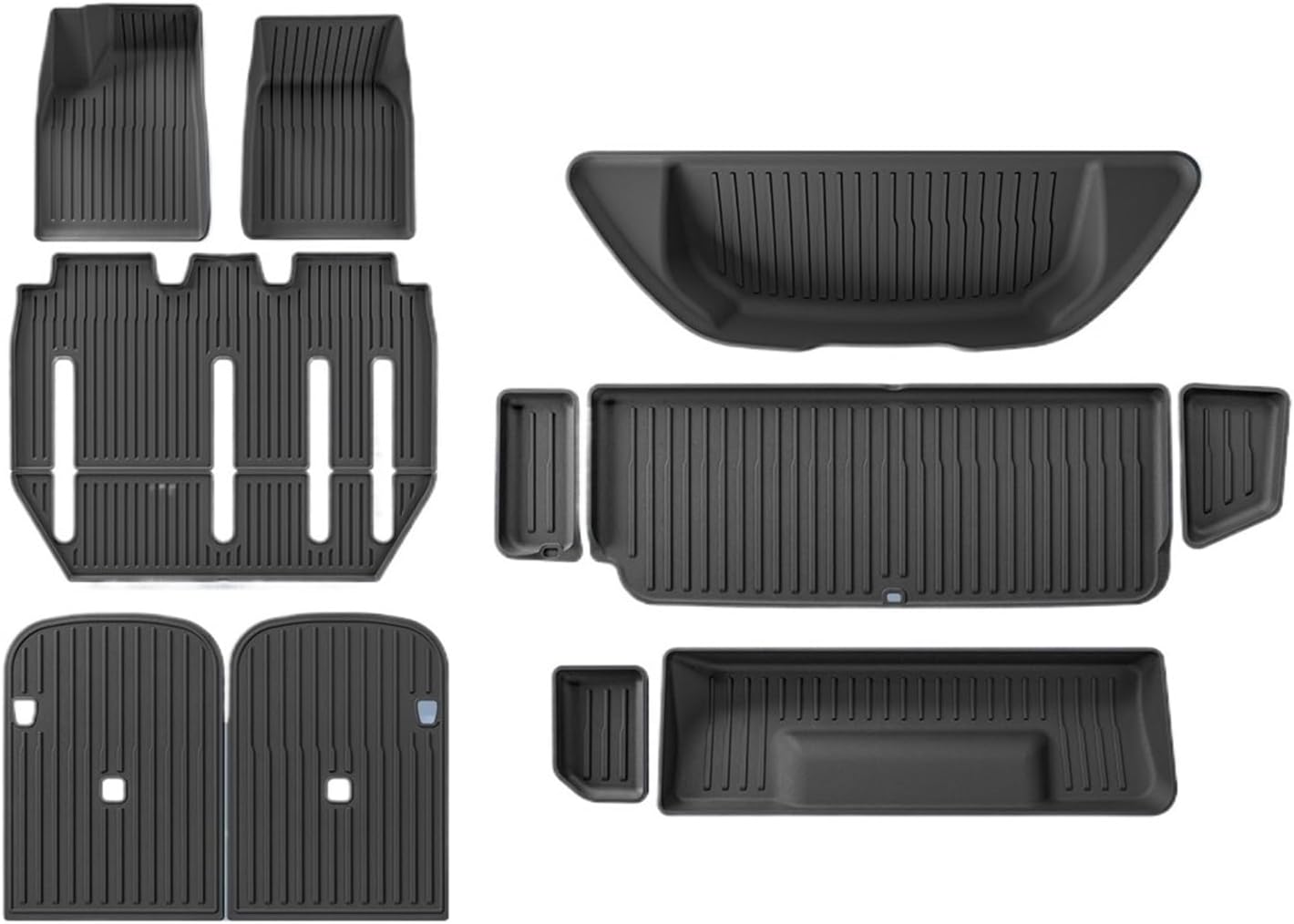 for Tesla Model X 2023 2024 TPE 3D Car Floor Mats Cargo Liner Trunk Pad Waterproof Protective Left Rudder(New 7MODELX5PCS)