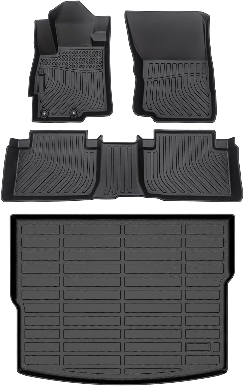 Cartist Floor Mats & Cargo Liner Custom Fit for Mitsubishi Eclipse Cross 2018 2019 2020 Accessories All Weather Cargo Liners Carpet Protection TPE Odorless