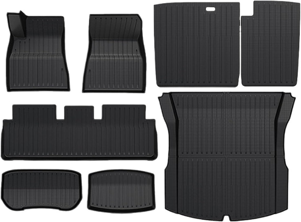 Floor Mats Cargo Liner Compatible for Tesla Model 3 2025 Highland Waterproof Slip Trunk Mat TPE Pads Model 3 2026 Highland Accessories(for 3 6Pcs Mats)