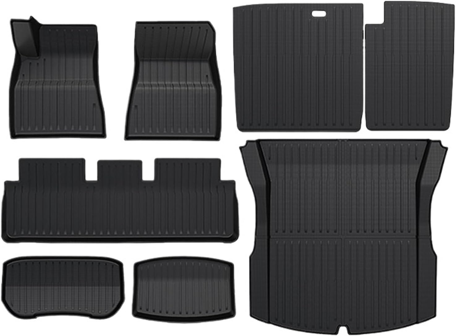 Floor Mats Cargo Liner Compatible for Tesla Model 3 2025 Highland Waterproof Slip Trunk Mat TPE Pads Model 3 2026 Highland Accessories(for 3 3Pcs Trunk Mat)