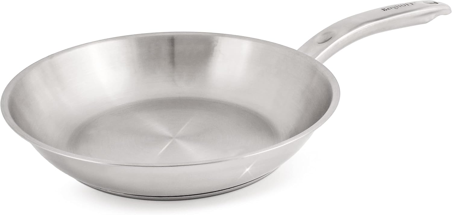 BergHOFF Belly Shape 18/10 Stainless Steel 7Pc Cookware Set, Glass Lids, Fast, Evenly Heat, Induction Cooktop Ready