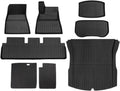 Compatible for Tesla Model 3 2024 Highland Floor Mats Cargo Liner Waterproof Anti-Slip Trunk Mat TPE Pads Left Right Rubber Accessories(RHD 8pcs)