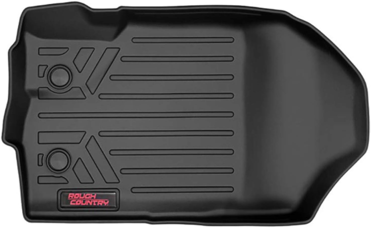 Rough Country All Weather Front Floor Mat for Chevy Silverado & GMC Sierra 1500/2500HD/3500HD (2014-2019) - Flexible Waterproof Front Mat for Half Length Floor Console