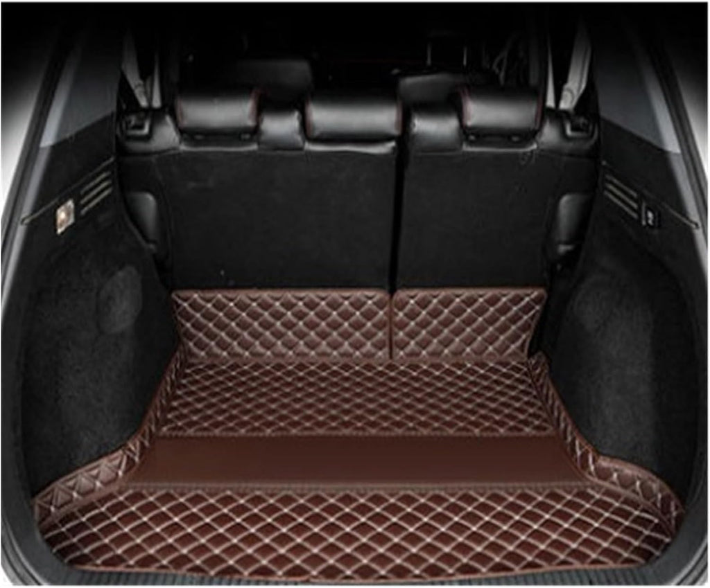 Custom Deluxe Leather Full Rear Trunk Tray Liner Cargo Mat Floor Protector Foot Pad Mats Compatible with XRV VEZEL 2015-2019(Blue Black)