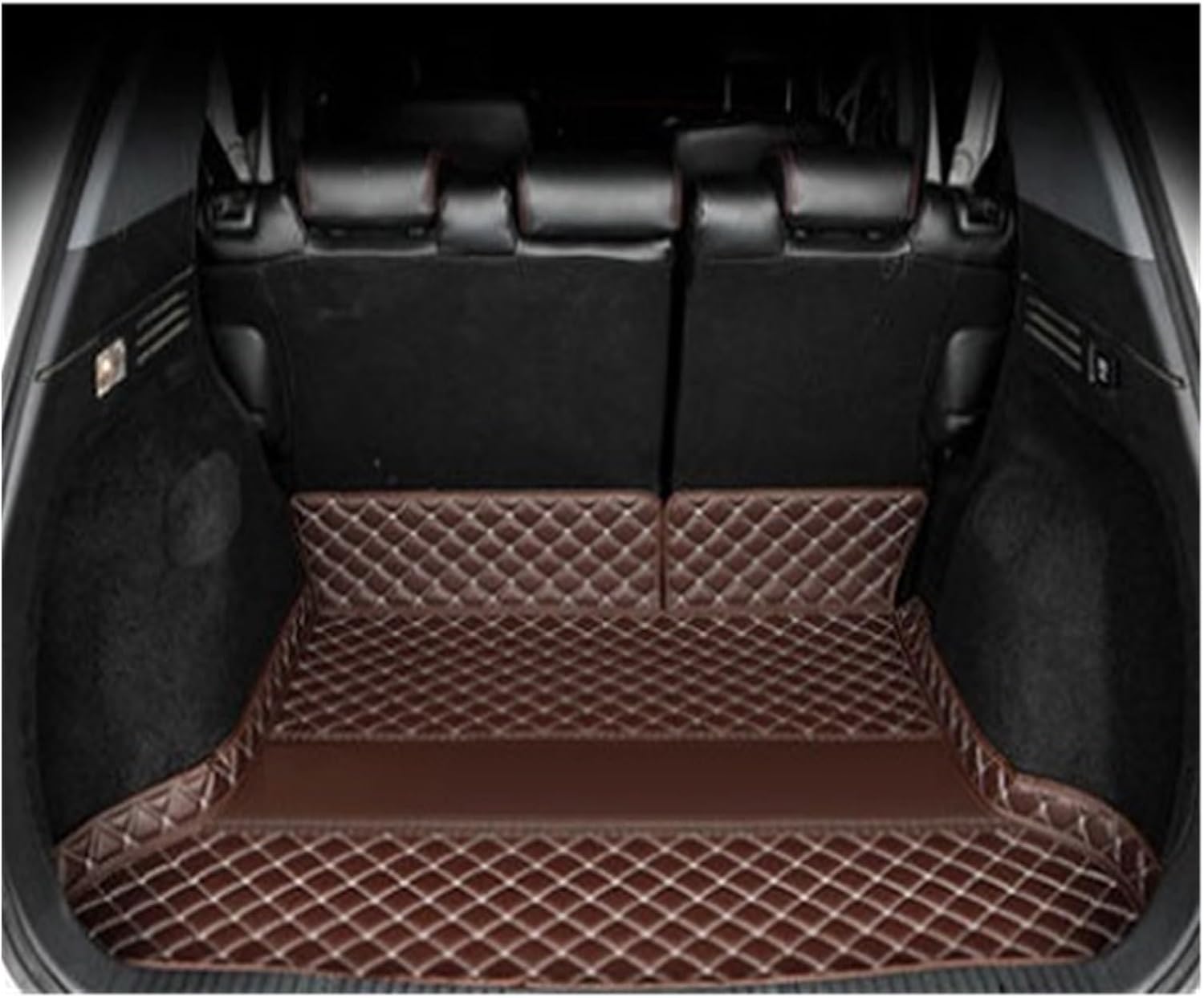 Custom Deluxe Leather Full Rear Trunk Tray Liner Cargo Mat Floor Protector Foot Pad Mats Compatible with XRV VEZEL 2015-2019(Blue Black)