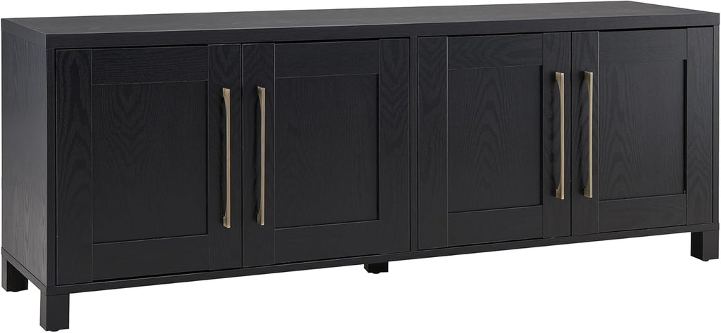 Henn&Hart Rectangular TV Stand for TV's up to 80' in Black Grain, TV Stands for the Living Room
