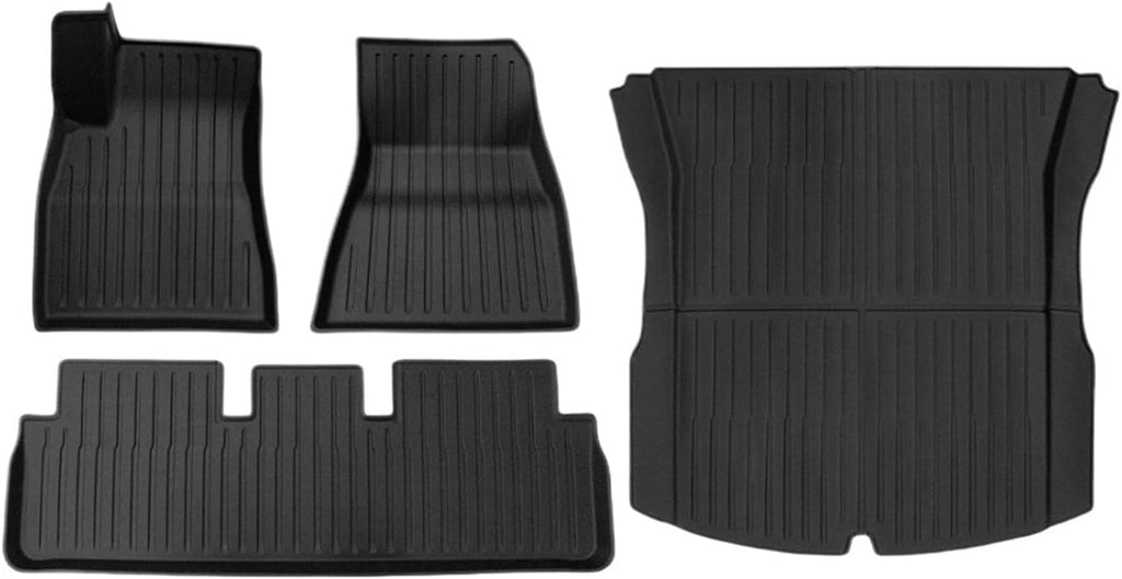 Compatible with Tesla Model 3 Highland 2024 TPE Floor Mats,RHD LHD Floor Mats All Weather Waterproof Non-Slip Cargo Liner Accessories(LHD 4PCS HX3)