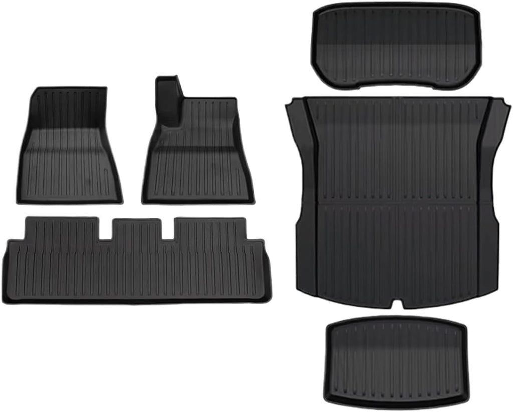 Compatible with Tesla Model 3 2024 2025 2026 Highland Floor Mats Cargo Liner TPE Pad Left/Right Hand Rubber(6pcs RHD)