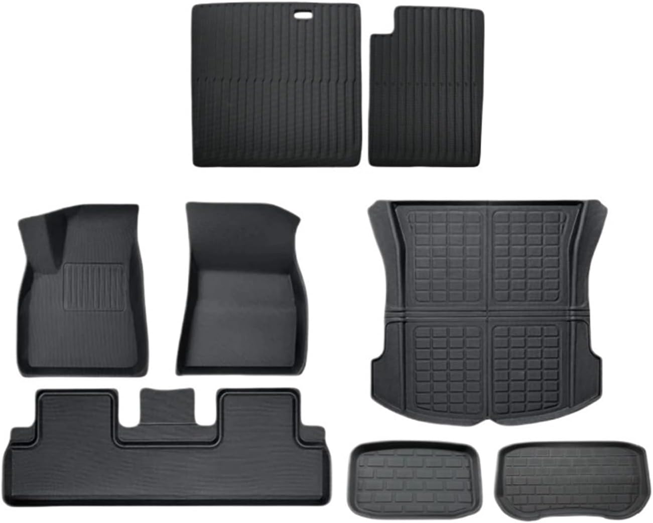 2024 Compatible with Tesla Model 3 Highland Floor Mats XPE All Weather Front Rear Cargo Liner Mat Waterproof Anti-Slip 3D Trunk Mats(8pcs Model 3 LHD)