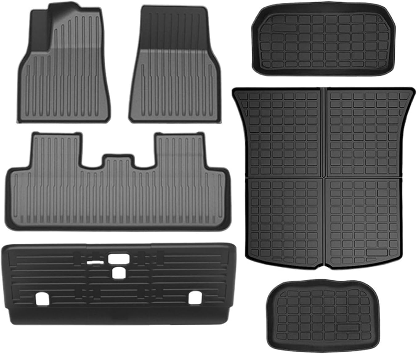 for Tesla Model Y 7 Seater and 5 Seat All Weather TPE Waterproof Slip Floor Mat Cargo Liner 2020-2023 Accessories(Y-5-Seat FTK-7-LHD)