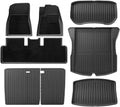 Floor Mats TPE All Weather Front Rear Cargo Liner Mat Waterproof Anti-Slip Mats Accessories C | Compatible with Tesla Model 3 Highland 2024 2025(24 M3D 11PCS RHD)