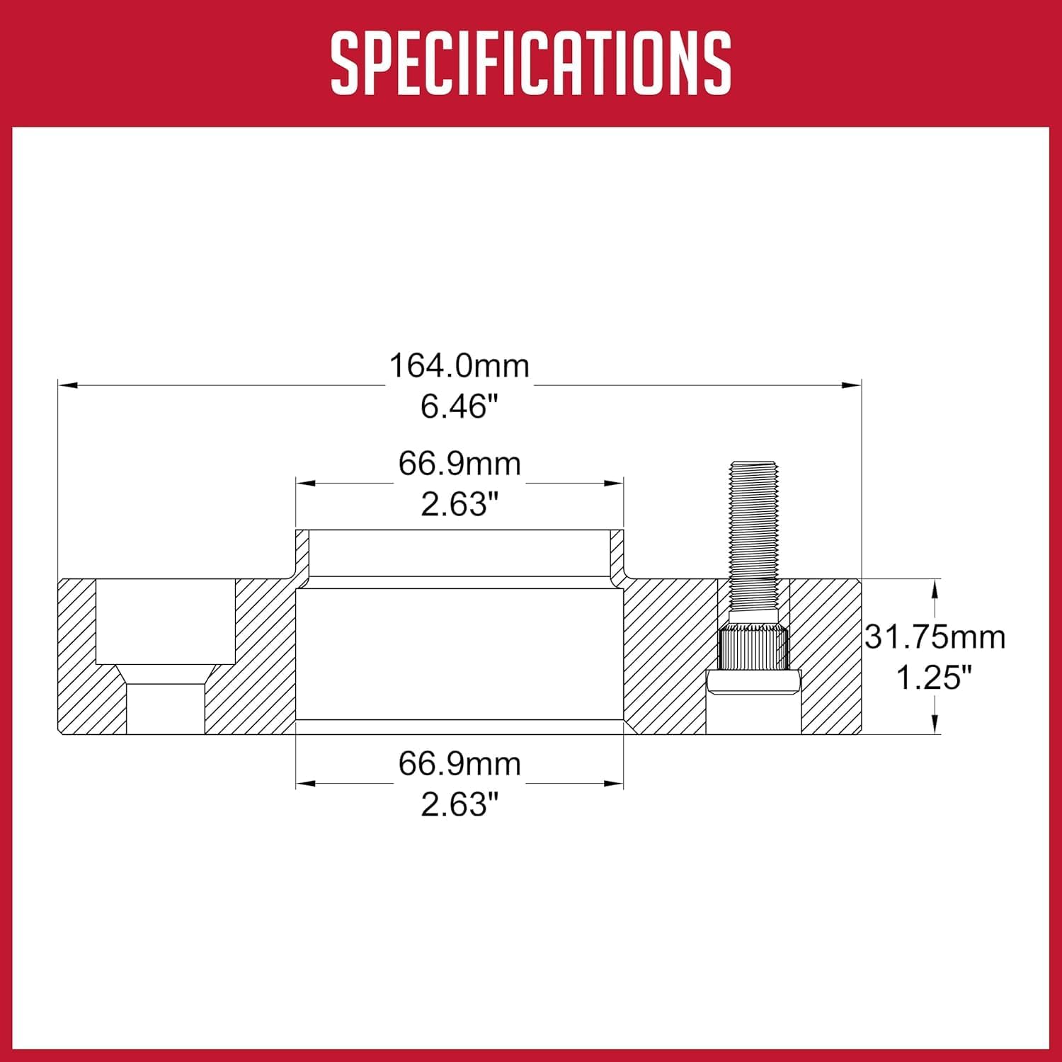 Wheel Accessories Parts 4 Pcs Hub Centric Wheel Spacers Adapters 5 on 120mm 5x120mm 1.25 Inch Thick 66.9mm Hub M14x1.5 14x1.5 Thread Stud Fits 2010+ Chevy Camaro ｜ 2020+ Corvette ｜10-17 GMC Terrain