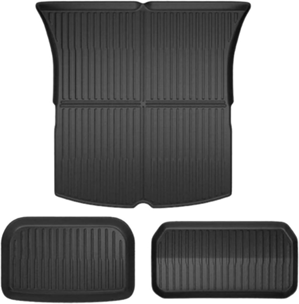 Compatible with Tesla Model 3 Model Y 2021-2024 XPE Floor Mats,All Weather Rubber Trunk Floor Mat Waterproof Non-Slip Cargo Liner(Trunk My 21-24)