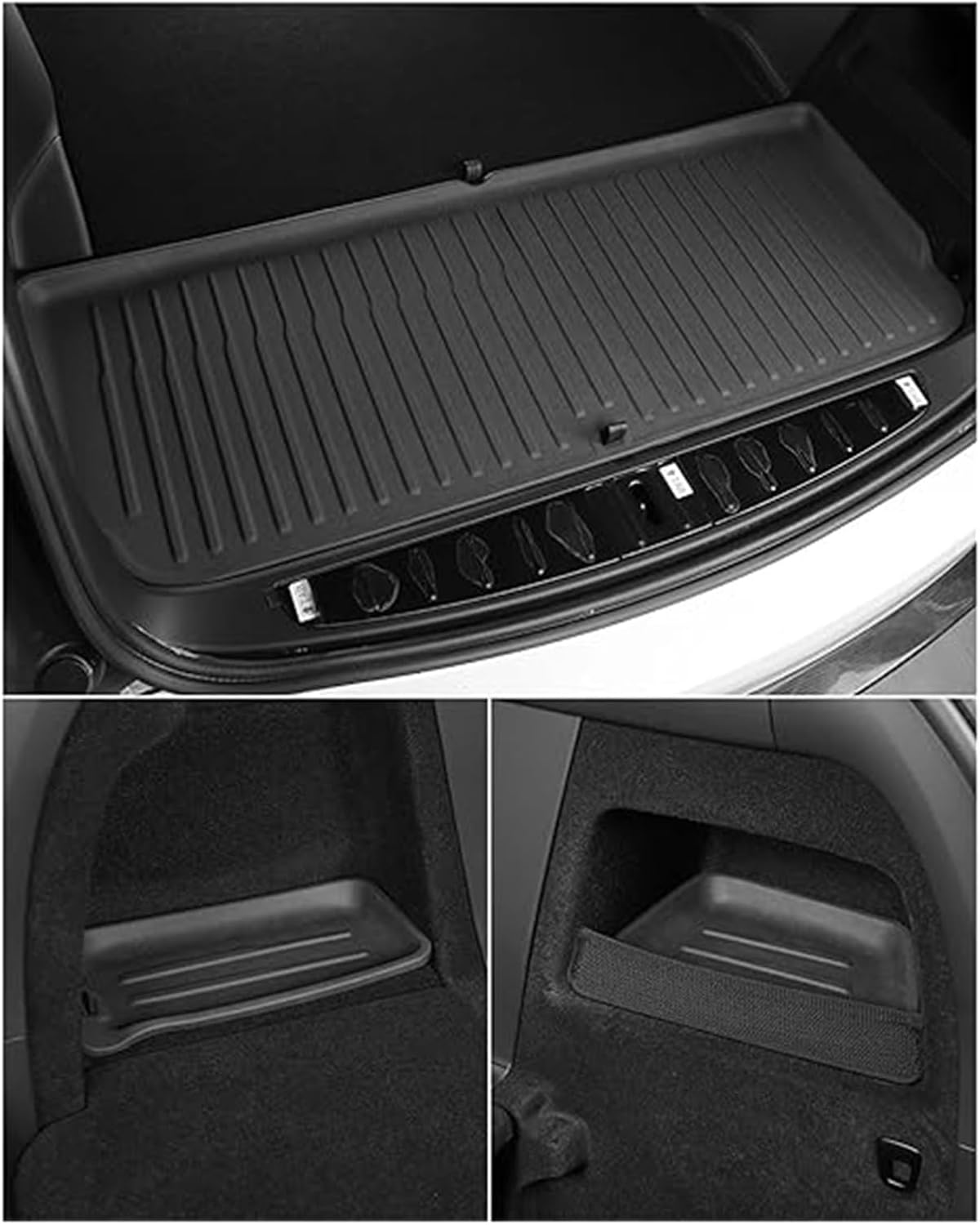 Compatible for Tesla Model X 2024 5/6/7 Seat TPE 3D Car Floor Mats Cargo Liner Trunk Pad Waterproof Protective Left Rudder(5seats 9PCS)