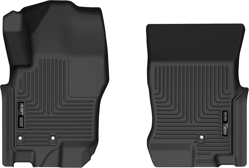 Husky Liners X-act Contour Floor Mats | Fits 2008-2021 Nissan Frontier Crew CAB ONLY & Extended CAB ONLY; 2009-2012 Suzuki Equator Crew CAB ONLY & Extended CAB ONLY | Front Row, 2-pc Black - 52331