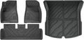 Compatible with Tesla Model 3 Highland 2024 2025+ TPE Floor Mats & Cargo Liner Trunk Mat Backrest Mats(4PCS LHD Set)