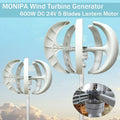 Wind Turbine Generator 600W DC 24V 5 Blades Lantern Motor Vertical Axis Windmill with Controller