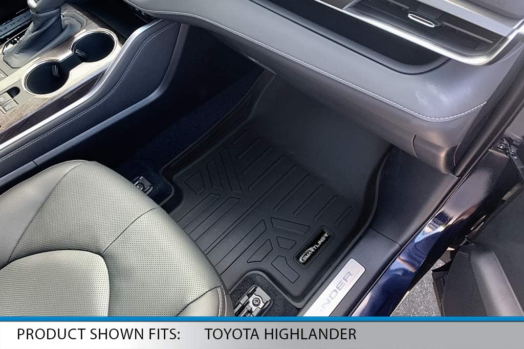 SMARTLINER Floor Mats 2 Rows & Cargo Liner Behind 3rd Row Set Compatible with 2020-2025 Toyota Highlander