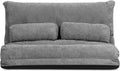 Giantex Adjustable Floor Sofa Couch with 2 Pillows, Multi-Functional 6-Position Foldable Lazy Sofa Sleeper Bed, Multi-Functional Suede Floor Seating Sofa for Reading Gaming (Gray)