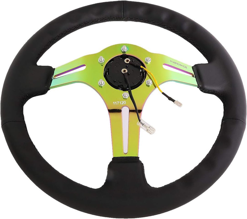NRG REINFORCED STEERING WHEEL RST-018R-MCBS + USPL STICKER