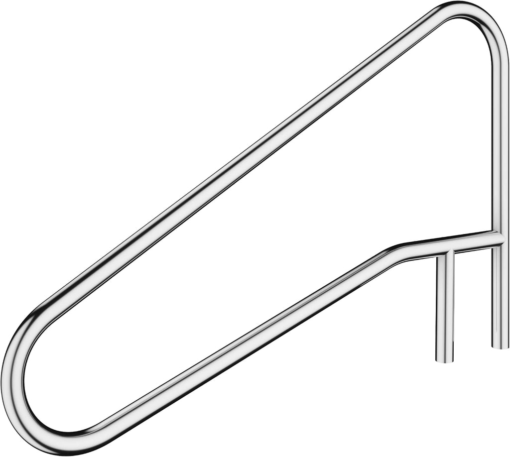 ECOTRIC Pool Handrail Swimming Pool Stair Rail 49-3/8'X35-3/8 304 Stainless Steel Deck Mounted Cross Brace 300Lbs Load Capacity