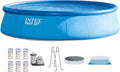 Intex Easy Set 18' x 48' Round Inflatable Above Ground Swimming Pool Set with Filter Pump, Ladder, Pool Cover, and Filter Cartridges (6 Pack)