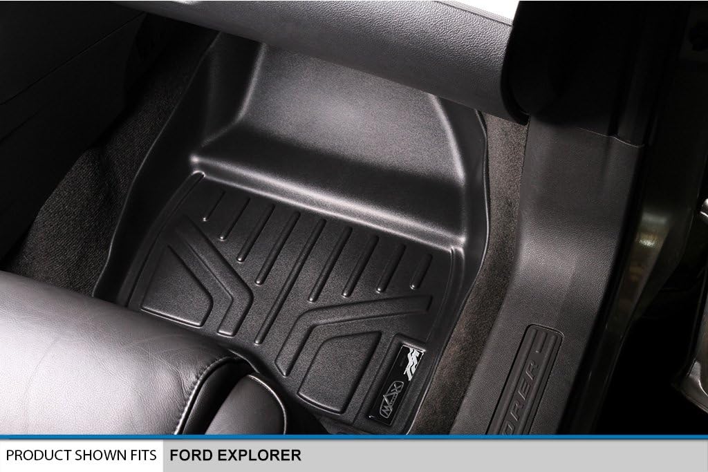 SMARTLINER Custom Fit Floor Mats 3 Row Liner Set for 2011-2014 Ford Explorer