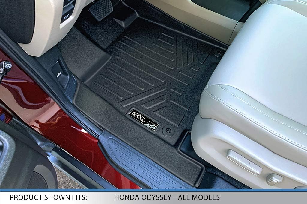 SMARTLINER Custom Fit Floor Mats 3 Rows and Cargo Liner Behind 3rd Row Set Compatible with 2018-2025 Honda Odyssey