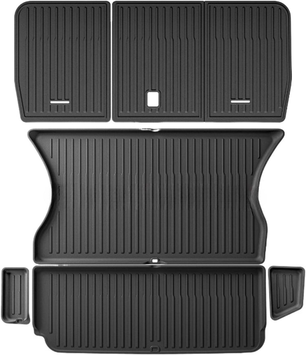 Compatible for Tesla Model X 2024 5/6/7 Seat TPE 3D Car Floor Mats Cargo Liner Trunk Pad Waterproof Protective Left Rudder(5seats 6PCS)