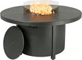 48 Inch Round Propane Fire Pit Table, 55000 BTU Auto-Ignition Gas Fire Pit with Steel Tabletop, Adjustable Flame, Windshield, Lid & CSA Certification for Patio Backyard Garden