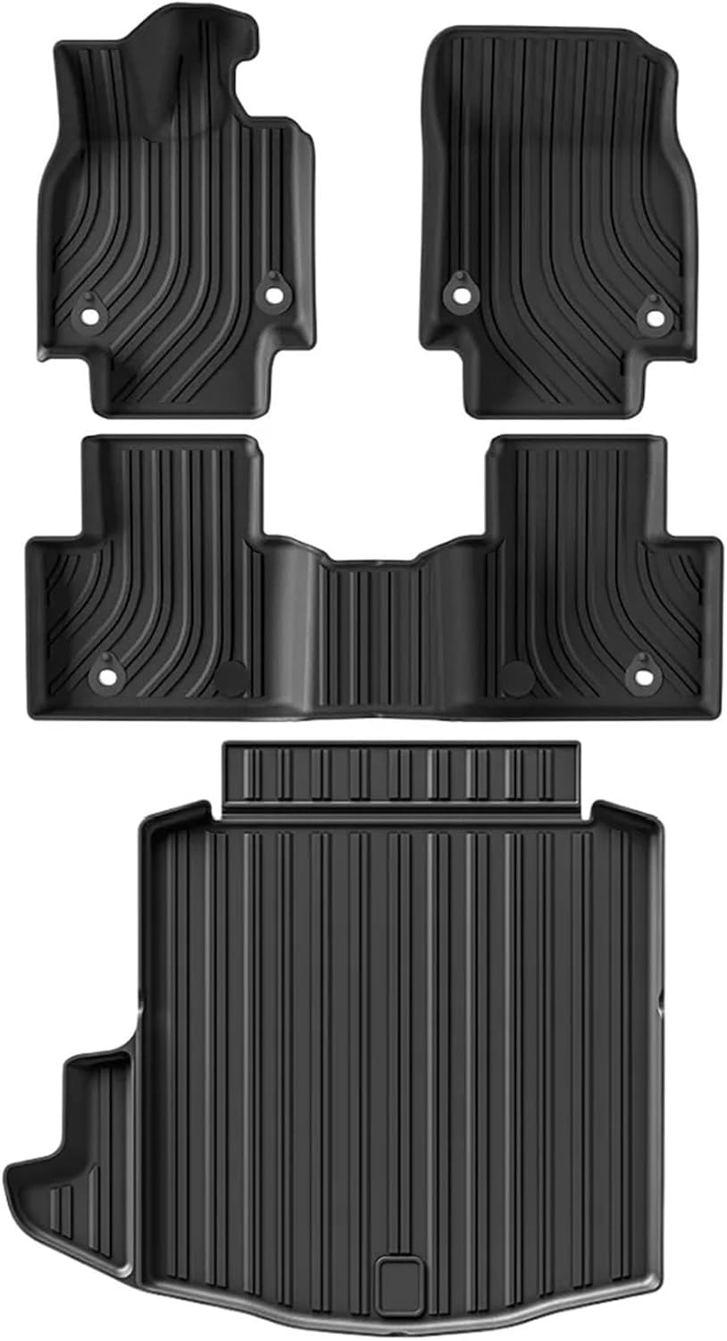 Floor Mats and Cargo Liner,Compatible with Toyota Crown 2023 2024 All Weather Protection TPE 3D 1st & 2nd Row Accessories(Left Rudder)(White)