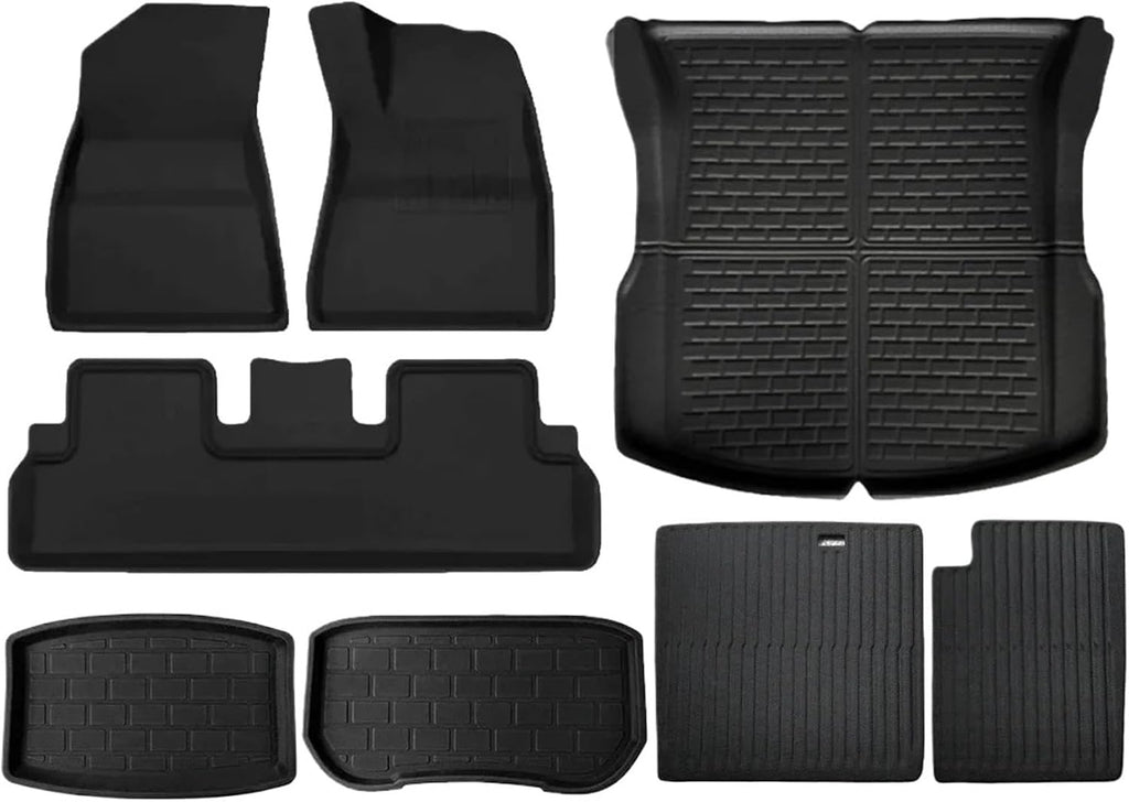 Compatible with Tesla Model 3 2024 XPE Floor Mats All Weather Floor Mats Front Rear Frunk Cargo Liner Set(8PCS LHD)