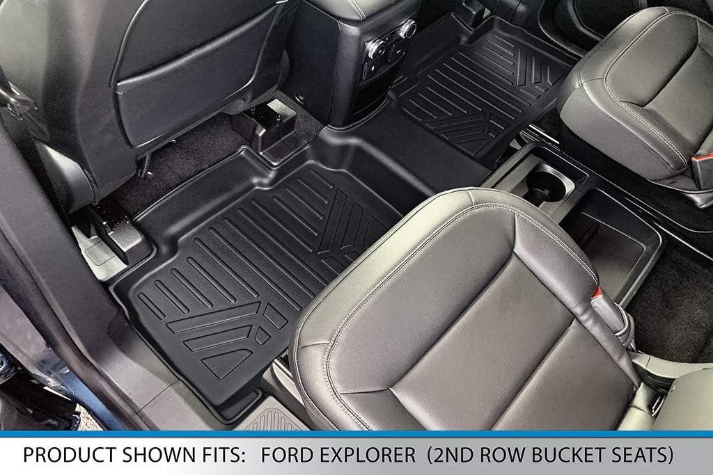 SMARTLINER Floor Mats 3 Rows - Cargo Liner Behind 3rd Row Set Compatible with 2020-2023 Ford Explorer