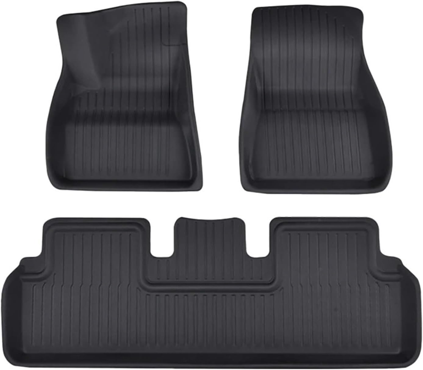 Compatible with Tesla Model 3 2023-2021 All-Weather XPE Floor Mats, LHD 3D Durable Waterproof Non-Slip Cargo Liners Trunk Mat Protection(3PCS LHD Floor Mats)