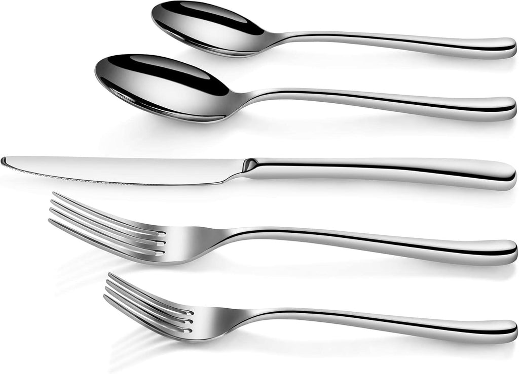 Cangshan 1027037 Rain II Series 103-Piece Stainless Steel 18/10 Forged Flatware Set