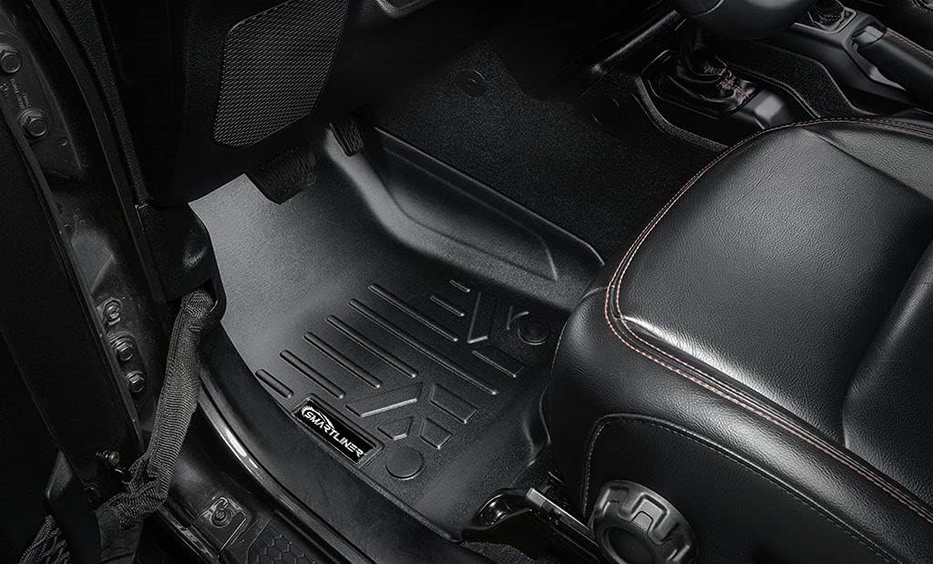 SMARTLINER All Weather Custom Fit 2 Row Floor Mats & Cargo Liner Set Compatible with 2018-2018 Jeep Wrangler